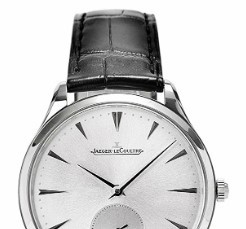 JAEGER-LECOULTRE 积家 Master大师系列 Q1278420 男士机械手表 38.5mm 银盘 黑色真皮表带 圆形