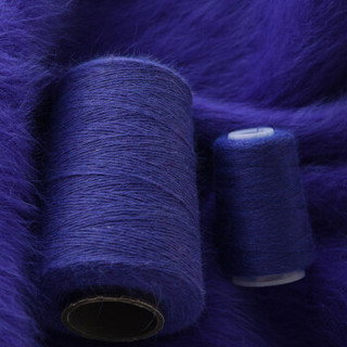 奥丝布莱特 羊绒线 长毛毛线 14/2中粗线 手编机织均可 婴儿宝宝毛线 围巾线J06 墨水蓝