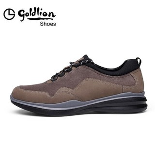 金利来（goldlion）男鞋舒适运动鞋轻质透气时尚休闲鞋559830245FRB-深卡其色-41码