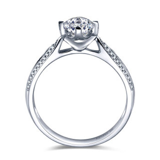蓝色多瑙河 18K金钻石戒指四爪群镶结婚钻戒定制款 卡洛琳 HD058N