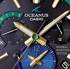 CASIO 卡西欧 OCEANUS系列 OCW-G1100E-1A 男士电波手表 46.1mm 黑盘 黑色钛金属表带 圆形