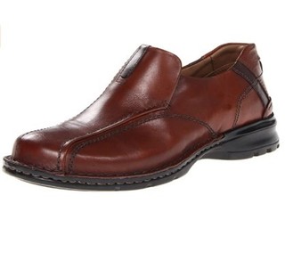 Clarks Escalade Slip-On 男款真皮休闲鞋 Brown Leather US8