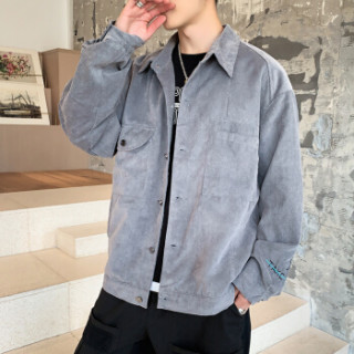 美国苹果 AEMAPE 夹克男2019春装新款灯芯绒外套男士上衣服韩版潮男装上衣工装夹克 咖啡色23 3XL