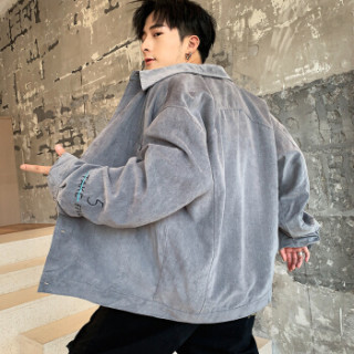 美国苹果 AEMAPE 夹克男2019春装新款灯芯绒外套男士上衣服韩版潮男装上衣工装夹克 咖啡色23 3XL