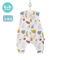 可优比（KUB）婴儿睡袋夏季薄款儿童防踢被四季通用新生棉质纱布宝宝睡袋水果派无袖款80cm