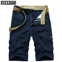 吉普男装JEEP SPIRIT 运动短裤男户外休闲薄款五分直筒短裤 CXP0222 深蓝色33