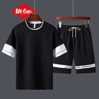 Lee Cooper T恤男2019男士短袖T恤套装个性潮牌运动套装简约时尚款 9016/黑色  L