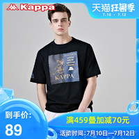 Kappa卡帕 情侣男女款夏季运动印花短袖休闲T恤半袖 2019