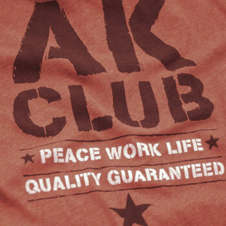 AK男装 （AKSERIES）圆领男士短袖T恤1600031 水洗红 L