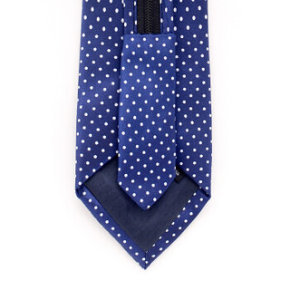 俞兆林 懒人领带易拉得领带正装男士领带礼盒装 拉链领带 蓝白点