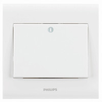 飞利浦（PHILIPS）P5白色系列开关面板白色荧光指示一位双控单开双控一开双控开关