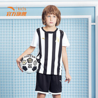 安踏（ANTA）男童装中大童足球套运动服短袖短裤A35822207纯净白150