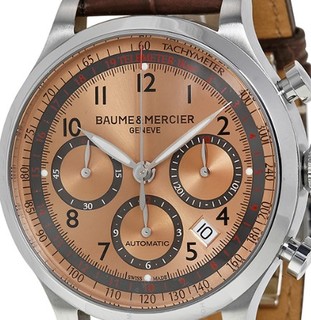 BAUME & MERCIER 名士 CAPELAND卡普蓝系列 MOA10045 男士机械手表 42mm 棕盘 棕色皮带 圆形