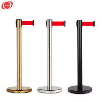 谋福 CNMF 82493 一米线围栏栏杆座 礼仪柱护栏杆 银行伸缩栏杆警戒线 可定制logo(不锈钢款 约3米长)