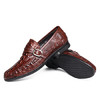 村哥牛皮（C·G·N·P）男士鳄鱼纹商务时尚透气套脚休闲皮鞋 CB22503 棕色 44
