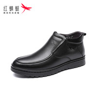 红蜻蜓 （RED DRAGONFLY） 男士舒适保暖商务休闲棉皮鞋WTD82051/52 黑色 42