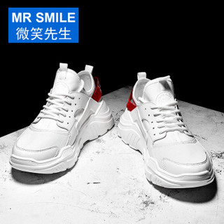 微笑先生（MR SMILE）韩版潮流英伦百搭休闲运动跑步ins超火的时尚男鞋白红39