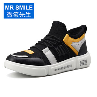 微笑先生（MR SMILE）运动休闲学生韩版潮流百搭嘻哈男板鞋黑色39