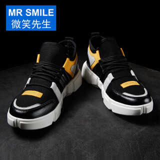 微笑先生（MR SMILE）运动休闲学生韩版潮流百搭嘻哈男板鞋黑色39