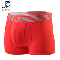 爱慕集团UM25内衣棉莫单向导湿装腰平角裤高腰带款莫代尔中腰男士内裤 UM23AH1红色180/L