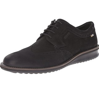 ecco 爱步 Contoured Wing Tip 男士真皮休闲鞋 Black EU40