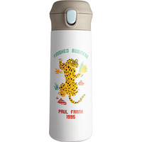 大嘴猴(Paul Frank)保温杯便携商务男女生车载学生情侣水杯一键弹盖儿童316不锈钢杯子500ml灰白色PFD056