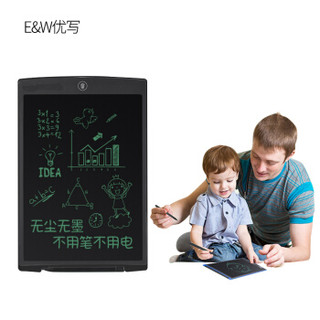 优写（E&W） 大屏液晶手写板 商务白板 儿童早教玩具画板 无尘小黑板 12英寸 红色