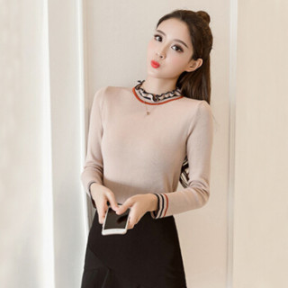 商品joy of joy 京东女装2019秋季新款韩版修身学生打底衫针织衫套头