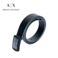 ARMANI EXCHANGE 奢侈品男士简约商务金属logo时尚腰带 951073-8P064 BLACK-00020 34