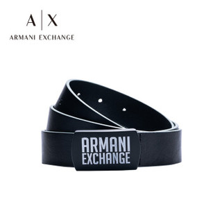 ARMANI EXCHANGE 奢侈品男士简约商务金属logo时尚腰带 951073-8P064 BLACK-00020 38