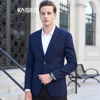 凯撒 KAISER 西服2019春季新款男款商务休闲绅士简约男士外套男士西服 蓝色 190/104A