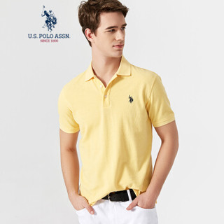 U.S. POLO ASSN. polo衫男士2019春夏新品多色纯棉潮流时尚短袖t恤1192101001 黄色 M