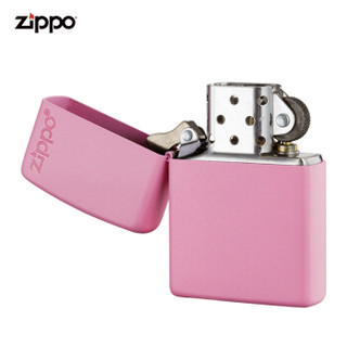 美国进口 之宝（zippo）防风煤油打火机不含油 238ZL 粉红哑漆商标 品牌直供原装正版