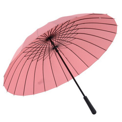 MIDO 美度 24骨遇水开花晴雨伞创意女士长柄防风伞M5013皮粉色