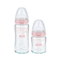NUK 新生儿 宽口径玻璃奶瓶 防胀气 240ml+120ml