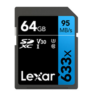 Lexar 雷克沙 633x SDXC UHS-I U3 SD存储卡 64GB
