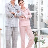 都市丽人 COSMO LADY DSH074 经典格纹情侣家居服