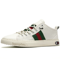 皓顿 HAUT TON 男士休闲小白鞋子舒适透气时尚免系带套脚平底网孔牛皮 1911066-1 米白色（网孔透气） 38码