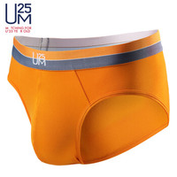 爱慕集团UM25男士内裤U莫时尚50S莫代尔宽腰边中腰三角裤 UM22AF1鲜果橙185/XL