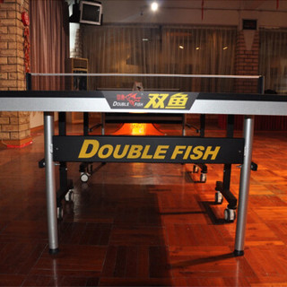 双鱼（DoubleFish）标准室内乒乓球桌 折叠式可移动乒乓球台