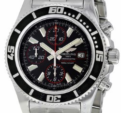 BREITLING 百年灵 超级海洋系列 A1334102-BA81-134A 男士机械手表 44mm 黑盘 银色不锈钢带 圆形