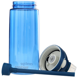 美国contigo康迪克塑料水杯锁扣夏季运动吸管水杯560ML蓝色HBC-ASH006