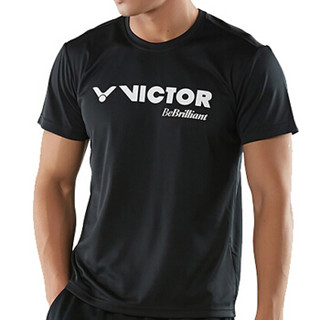 威克多（Victor） 运动休闲T恤男款透气速干羽毛球服 T-80028C 黑色 M码
