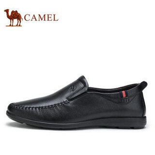 骆驼（CAMEL） 牛皮平底软底休闲商务皮鞋男 A912287430 黑色 41