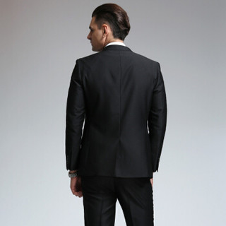 安其罗扬（ANGELOYANG）男士西服套装 男款韩版商务休闲职业装修身西装套装 608 黑色 M/170A