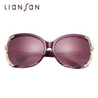 恋上（LianSan）女款眼镜大框修脸时尚太阳镜墨镜女士驾驶镜 1558 条纹紫
