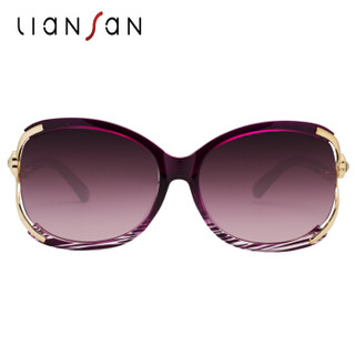 恋上（LianSan）女款眼镜大框修脸时尚太阳镜墨镜女士驾驶镜 1558 条纹紫