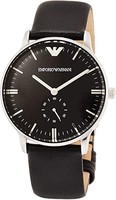 EMPORIO ARMANI 手表 BLACK LEATHER STRAP AR0382 男式腕表