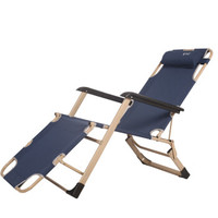 REDCAMP 折叠躺椅午休午睡椅便携办公室家用单人床简易沙滩椅靠背 豪华款Y202丈青