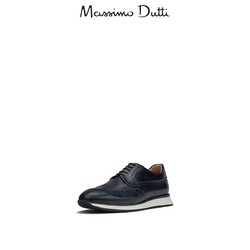 春夏折扣 Massimo Dutti男鞋 2020新款蓝色纳帕皮雕花休闲运动鞋 12751550400